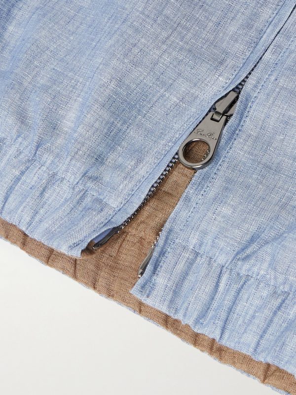 Reversible Linen Bomber Jacket - E1 Reversible Linen Bomber Jacket - E1