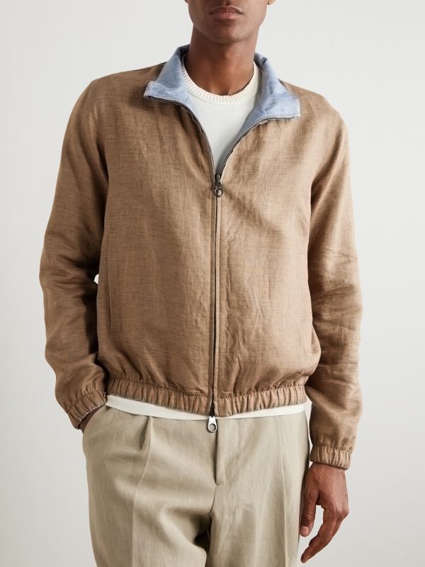 Reversible Linen Bomber Jacket - E2 Reversible Linen Bomber Jacket - E2