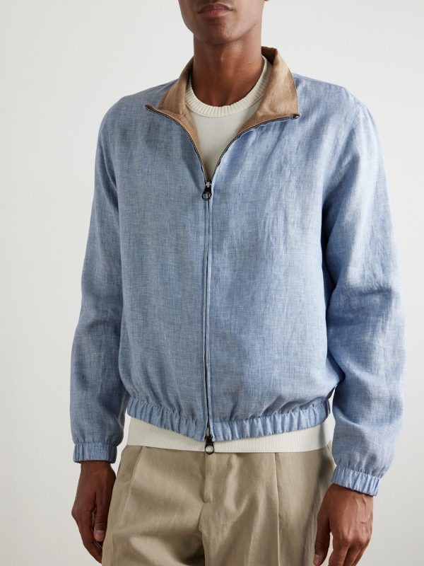 Reversible Linen Bomber Jacket - FR Reversible Linen Bomber Jacket - FR