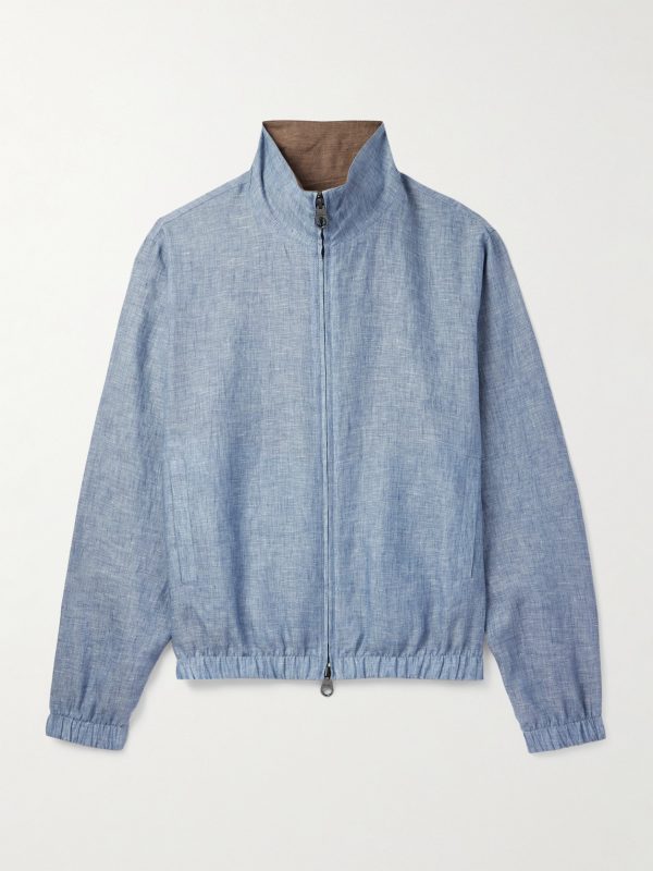 Reversible Linen Bomber Jacket Reversible Linen Bomber Jacket