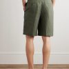 Nolan Straight-Leg Linen Shorts - BK Nolan Straight-Leg Linen Shorts - BK