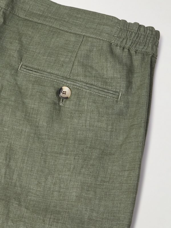 Nolan Straight-Leg Linen Shorts - CU Nolan Straight-Leg Linen Shorts - CU