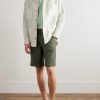 Nolan Straight-Leg Linen Shorts - OU Nolan Straight-Leg Linen Shorts - OU