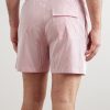 Daneu Straight-Leg Mid-Length Striped Swim Shorts - BK Daneu Straight-Leg Mid-Length Striped Swim Shorts - BK
