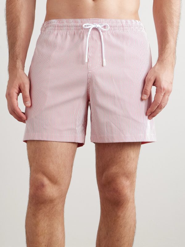 Daneu Straight-Leg Mid-Length Striped Swim Shorts - OU Daneu Straight-Leg Mid-Length Striped Swim Shorts - OU