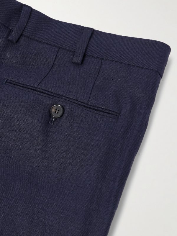 Carlo Straight-Leg Linen Suit Trousers - CU Carlo Straight-Leg Linen Suit Trousers - CU