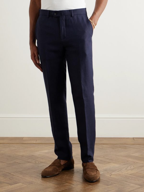 Carlo Straight-Leg Linen Suit Trousers - FR Carlo Straight-Leg Linen Suit Trousers - FR