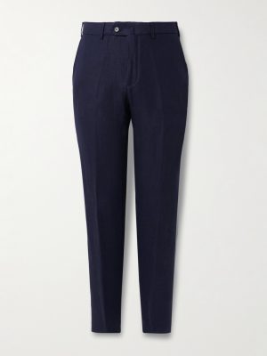 Carlo Straight-Leg Linen Suit Trousers