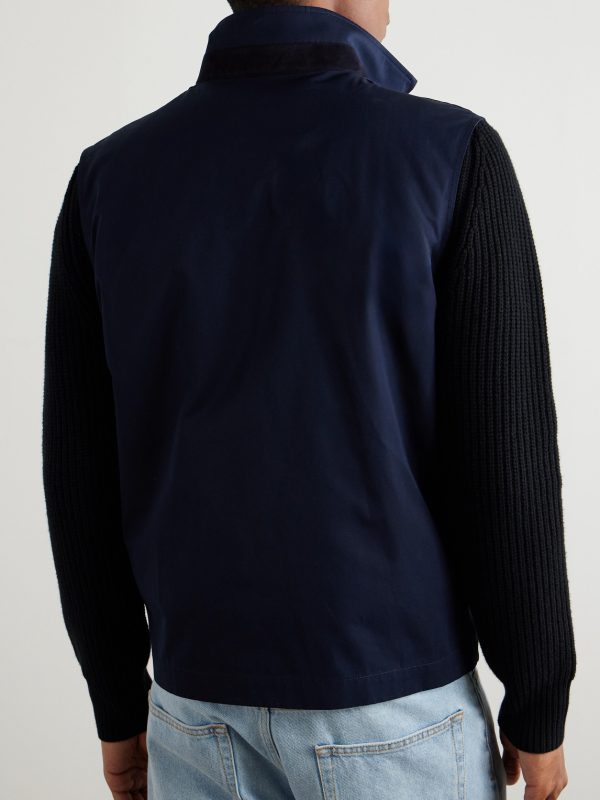 Landon Suede-Trimmed Cotton-Satin Gilet - BK Landon Suede-Trimmed Cotton-Satin Gilet - BK