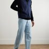 Landon Suede-Trimmed Cotton-Satin Gilet - OU Landon Suede-Trimmed Cotton-Satin Gilet - OU
