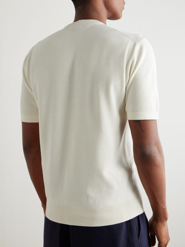 Slim-Fit Cotton and Silk-Blend Piqué T-Shirt - BK