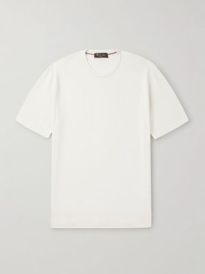 Slim-Fit Cotton and Silk-Blend Piqué T-Shirt
