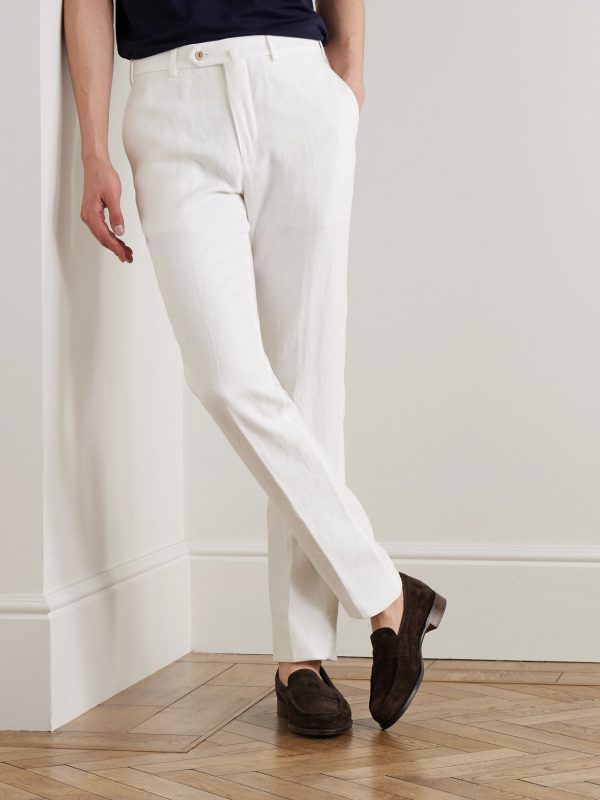 Carlo Straight-Leg Linen Trousers - FR Carlo Straight-Leg Linen Trousers - FR