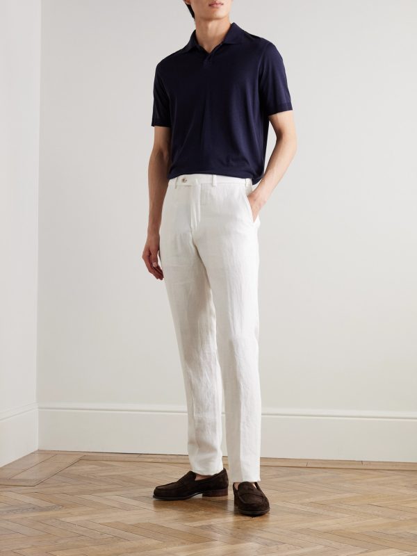 Carlo Straight-Leg Linen Trousers - OU Carlo Straight-Leg Linen Trousers - OU