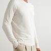 Cotton and Silk-Blend Piqué Sweater - FR Cotton and Silk-Blend Piqué Sweater - FR