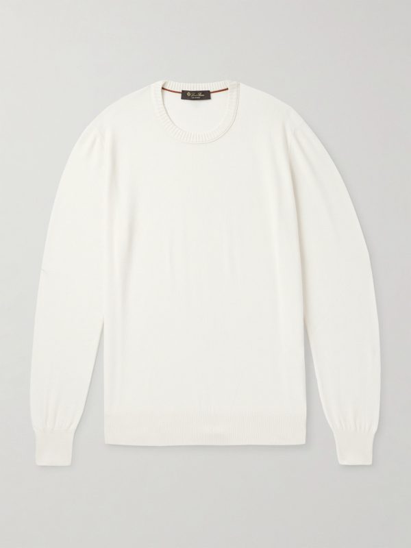 Cotton and Silk-Blend Piqué Sweater Cotton and Silk-Blend Piqué Sweater