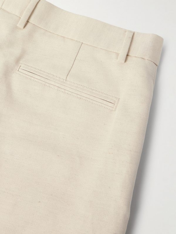 Cedric Tapered Cotton and Linen-Blend Canvas Trousers - CU Cedric Tapered Cotton and Linen-Blend Canvas Trousers - CU