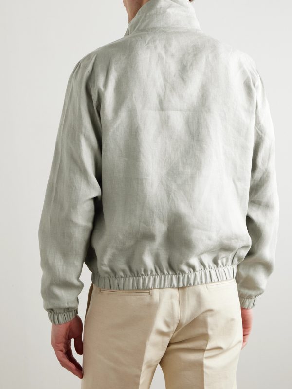 Reversible Linen Bomber Jacket - BK Reversible Linen Bomber Jacket - BK