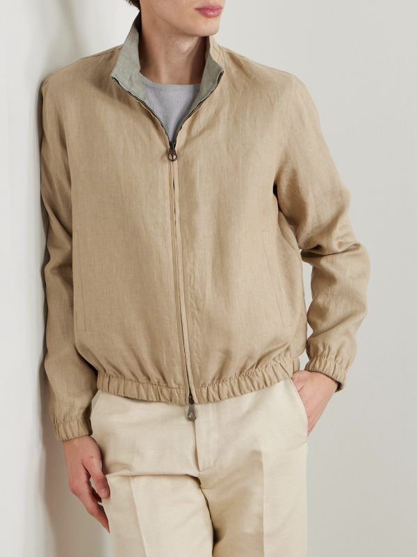 Reversible Linen Bomber Jacket - E2 Reversible Linen Bomber Jacket - E2