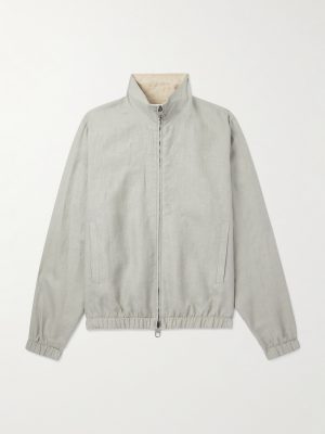 Reversible Linen Bomber Jacket
