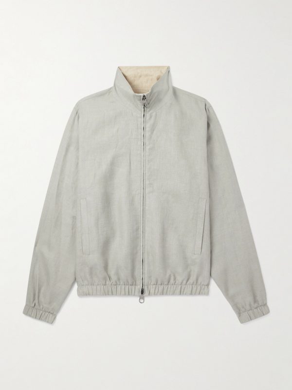 Reversible Linen Bomber Jacket Reversible Linen Bomber Jacket