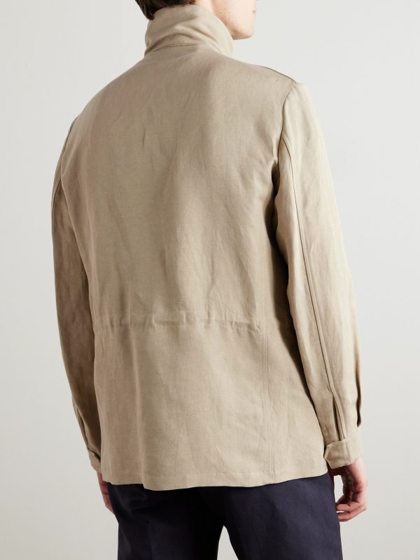 Linen and Silk-Blend Field Jacket - BK