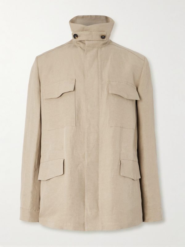 Linen and Silk-Blend Field Jacket