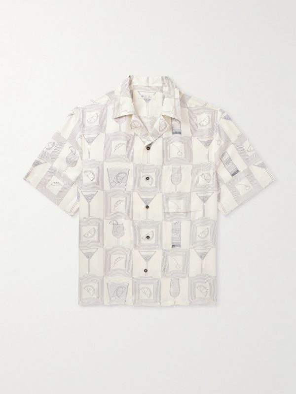 Aperitivo Federico Camp-Collar Printed Silk-Twill Shirt Aperitivo Federico Camp-Collar Printed Silk-Twill Shirt