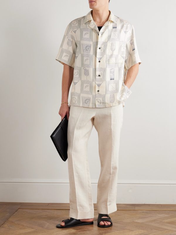 Aperitivo Federico Camp-Collar Printed Silk-Twill Shirt - OU Aperitivo Federico Camp-Collar Printed Silk-Twill Shirt - OU