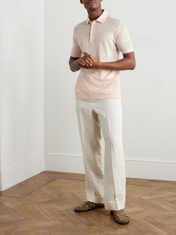 Linen Polo Shirt - OU Linen Polo Shirt - OU