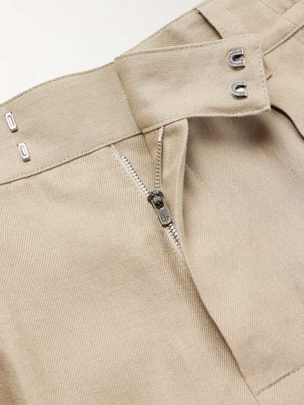 Reinga Wide-Leg Pleated Linen-Twill Bermuda Shorts - E1 Reinga Wide-Leg Pleated Linen-Twill Bermuda Shorts - E1