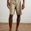 Reinga Wide-Leg Pleated Linen-Twill Bermuda Shorts - FR Reinga Wide-Leg Pleated Linen-Twill Bermuda Shorts - FR