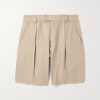 Reinga Wide-Leg Pleated Linen-Twill Bermuda Shorts Reinga Wide-Leg Pleated Linen-Twill Bermuda Shorts