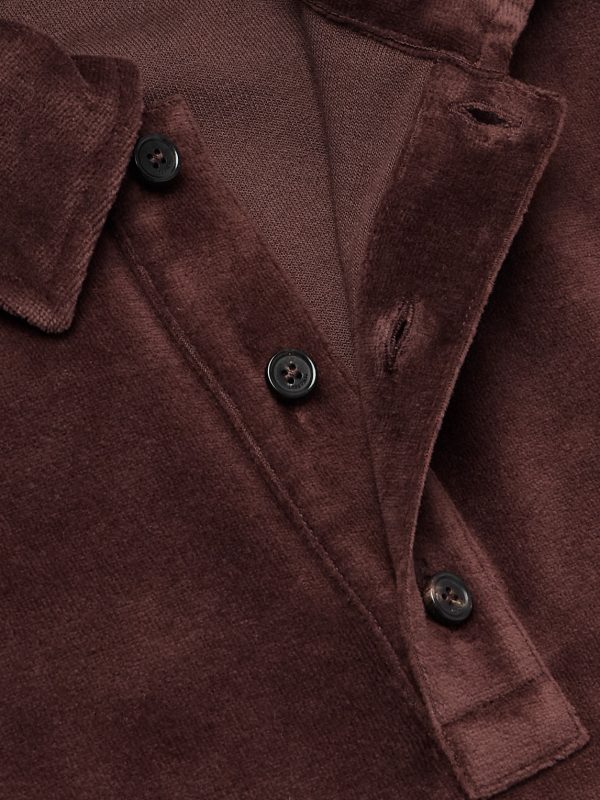 Cotton and Silk-Blend Velour Polo Shirt - CU Cotton and Silk-Blend Velour Polo Shirt - CU