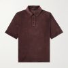 Cotton and Silk-Blend Velour Polo Shirt Cotton and Silk-Blend Velour Polo Shirt