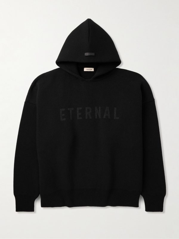 Eternal Oversized Logo-Jacquard Merino Wool Hoodie Eternal Oversized Logo-Jacquard Merino Wool Hoodie