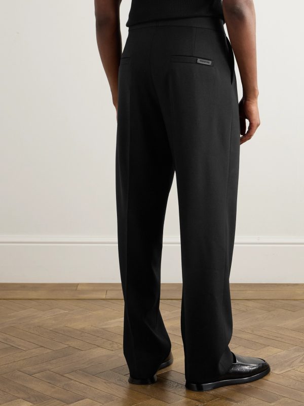Eternal Wide-Leg Pleated Wool Trousers - BK Eternal Wide-Leg Pleated Wool Trousers - BK