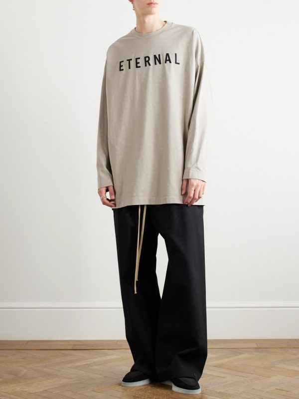 Eternal Oversized Logo-Flocked Cotton-Jersey T-Shirt - OU Eternal Oversized Logo-Flocked Cotton-Jersey T-Shirt - OU