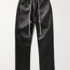 Forum Straight-Leg Croc-Effect Leather Drawstring Trousers Forum Straight-Leg Croc-Effect Leather Drawstring Trousers
