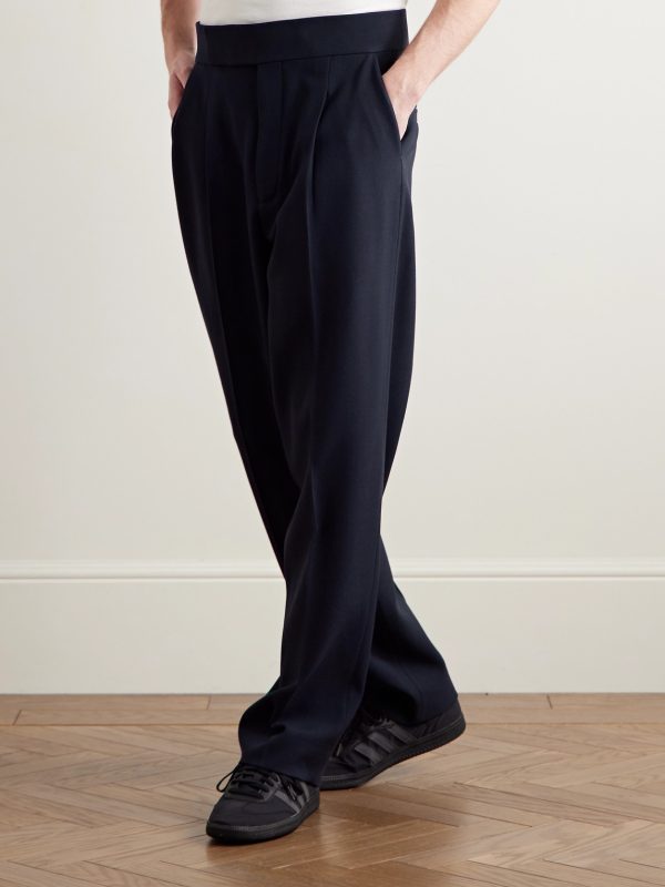 Eternal Wide-Leg Pleated Virgin Wool Trousers - FR