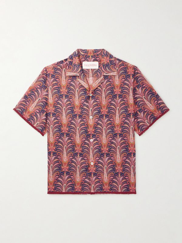 Camp-Collar Paisley-Print Cotton-Voile Shirt Camp-Collar Paisley-Print Cotton-Voile Shirt