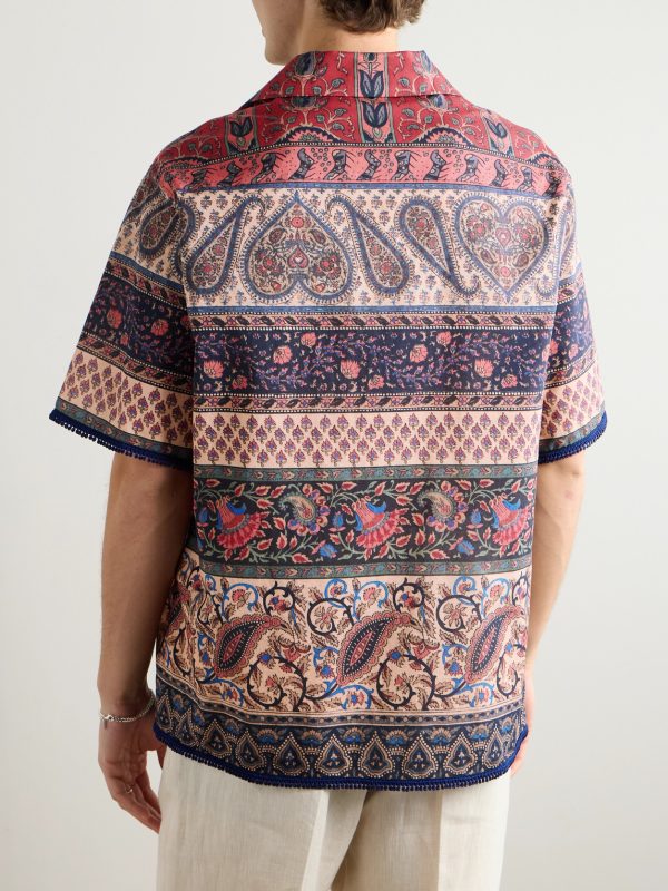 Camp-Collar Printed Cotton-Poplin Shirt - BK Camp-Collar Printed Cotton-Poplin Shirt - BK