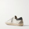 Super-Star Distressed Suede-Trimmed Leather Sneakers - BK