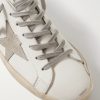 Super-Star Distressed Suede-Trimmed Leather Sneakers - CU