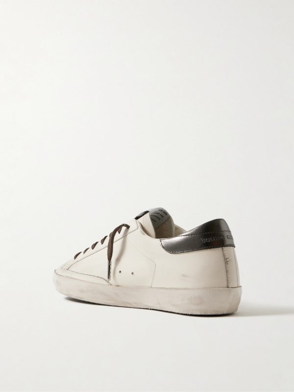 Super-Star Distressed Leather Sneakers - BK Super-Star Distressed Leather Sneakers - BK
