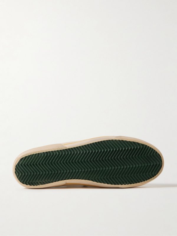 Superstar Suede-Trimmed Distressed Leather Sneakers - E1 Superstar Suede-Trimmed Distressed Leather Sneakers - E1