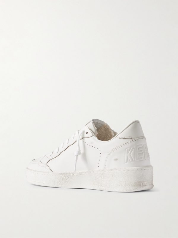 Ball Star Distressed Leather Sneakers - BK Ball Star Distressed Leather Sneakers - BK
