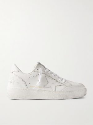 Ball Star Distressed Leather Sneakers Ball Star Distressed Leather Sneakers