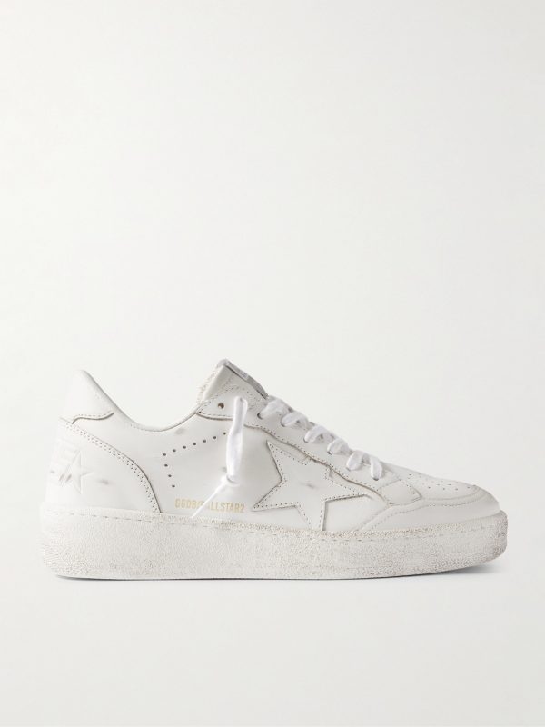 Ball Star Distressed Leather Sneakers Ball Star Distressed Leather Sneakers