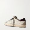 Super-Star Distressed Croc-Effect and Suede-Trimmed Leather Sneakers - BK Super-Star Distressed Croc-Effect and Suede-Trimmed Leather Sneakers - BK